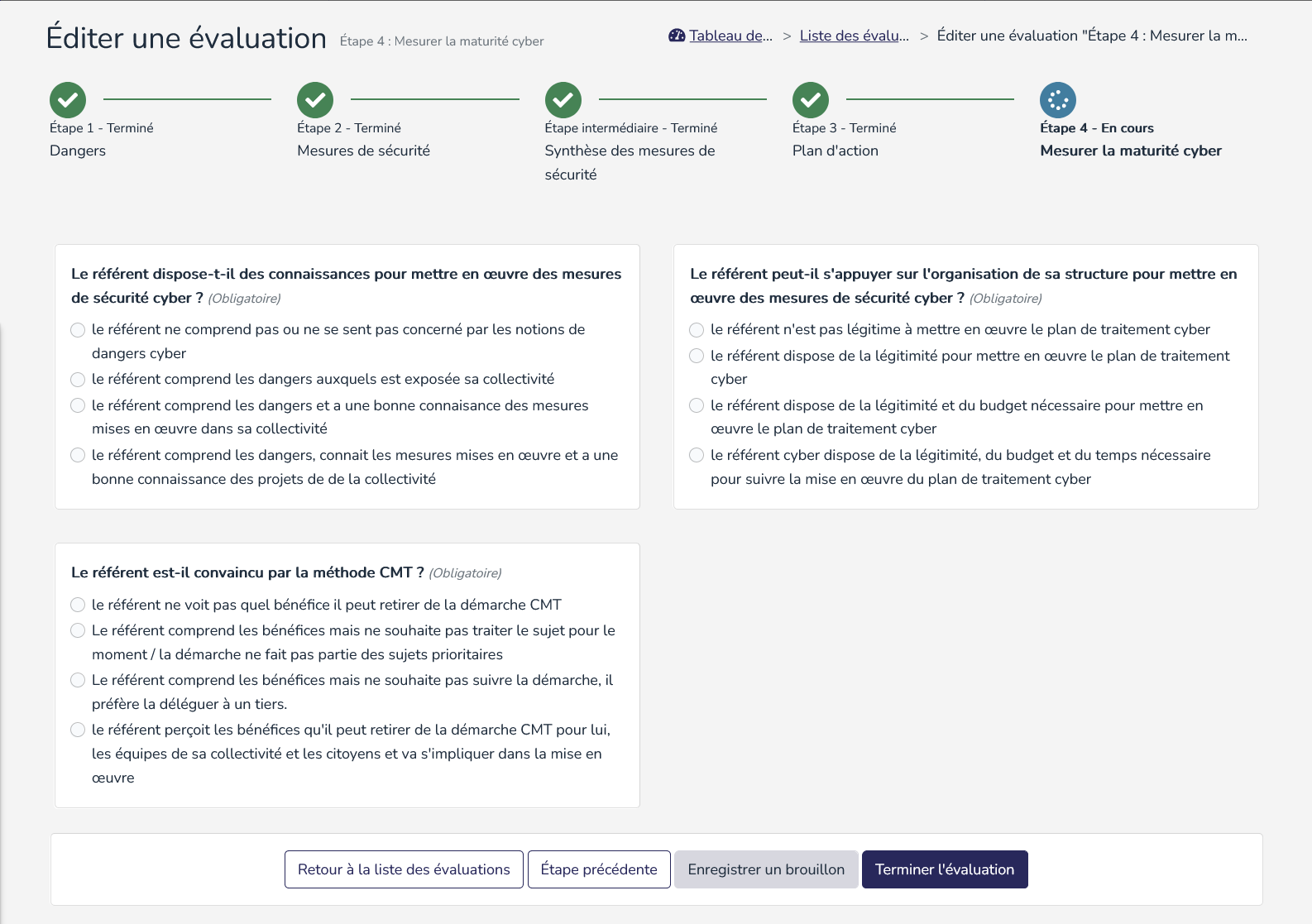 Étape 4 d'une évaluation